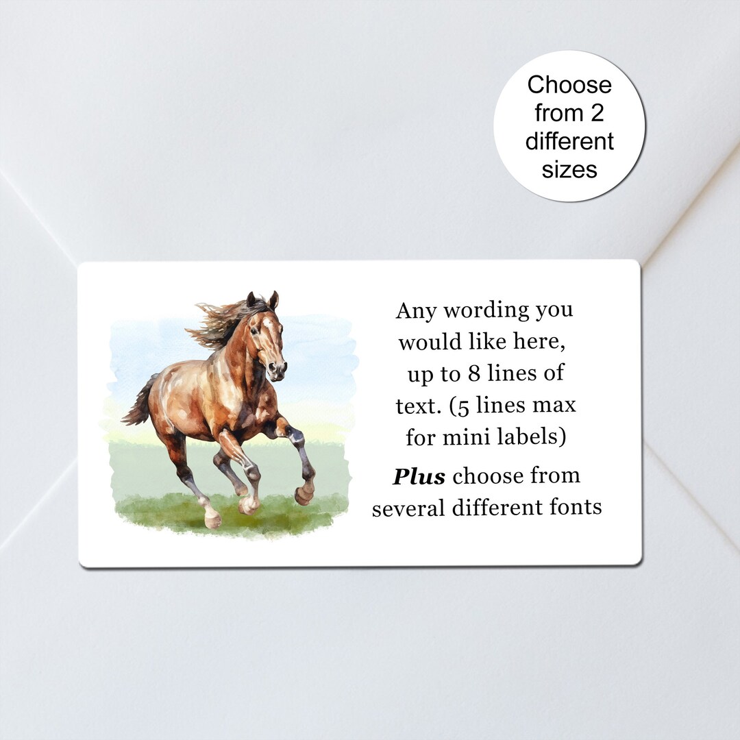 Horse Equestrian Custom Labels Ideal Return Address / Hand Etsy