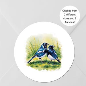 Magpies Envelope Seals, Stickers For Craft, Business Labels, Home, School, 2 Sizes