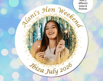 Fotostickers vrijgezellenfeest: aangepaste gepersonaliseerde bedanklabels voor bruid