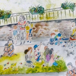 Watercolor custom illustration family portrait image 9