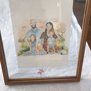 Portrait de famille illustration personnalisé aquarelle image 5