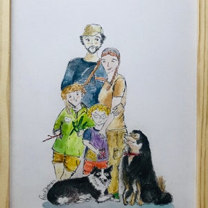 Portrait de famille illustration personnalisé aquarelle image 4