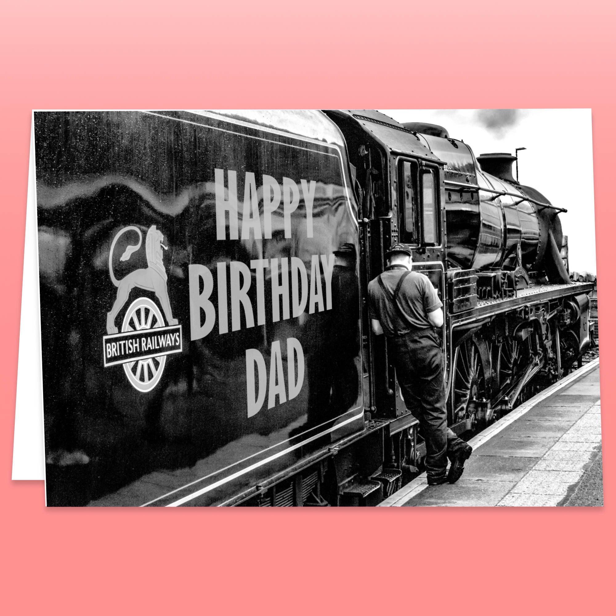 Personalised Birthday Card Train spotter Railway Steam Train Etsy