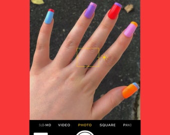 Multicolor Nails Etsy Multicolor Nails Etsy