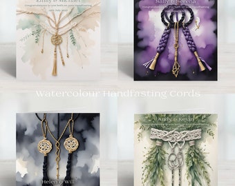 Personalisierte Aquarell Handfasting Schnüre Hochzeit Ceremony Karten