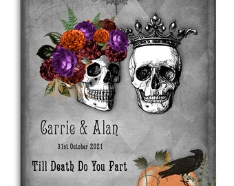 Gothic Skull Wedding Card New Mr & Mrs Greeting Card Skull Bride Gothic Skull Wedding Card New Mr & Mrs Greeting Card Skull Bride
