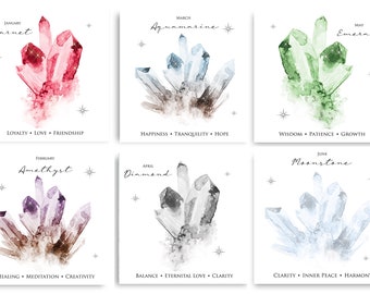 Crystal Healing, Spiritual Gem Stone Birthday cards