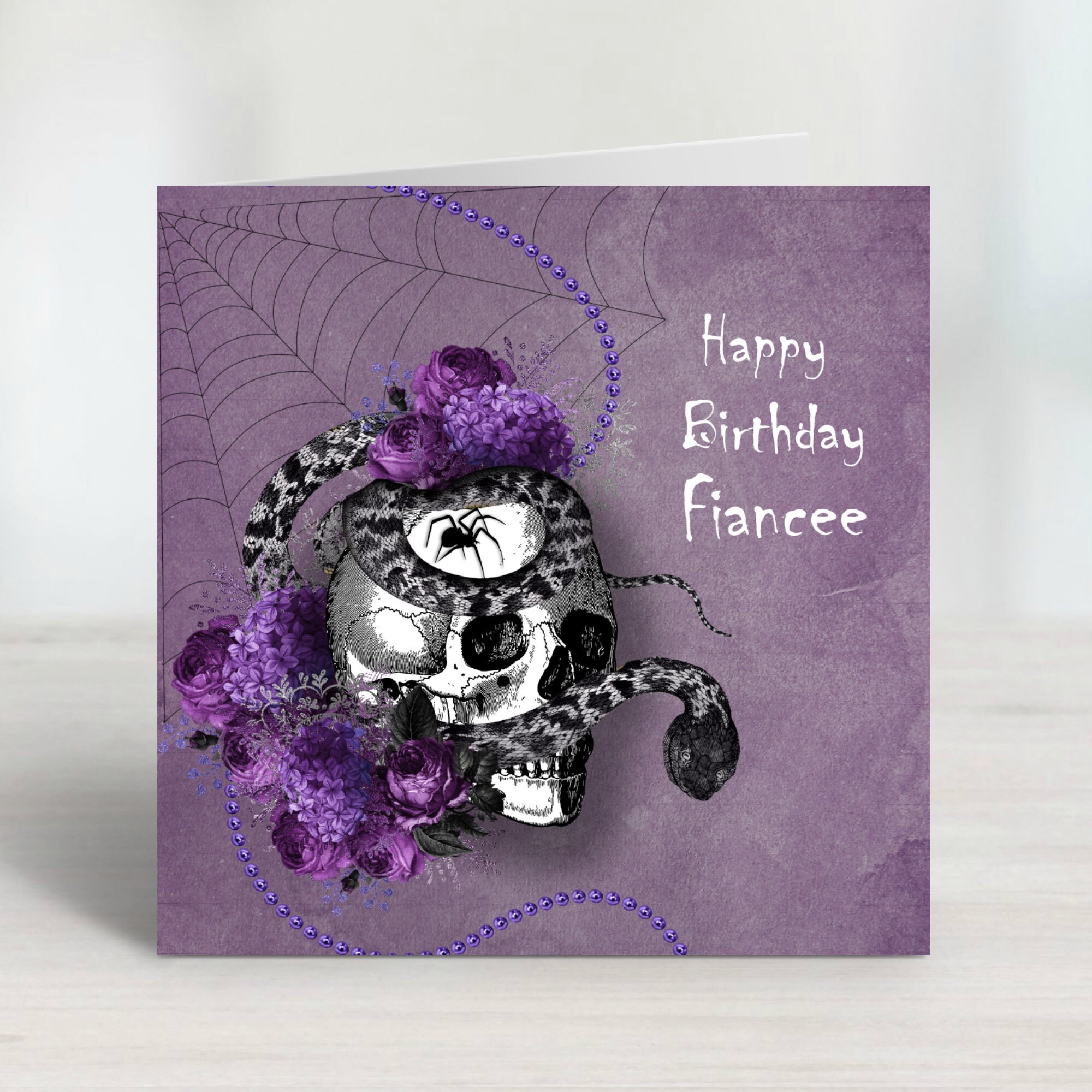 Carte D'anniversaire Tête De Mort – Motif Squelette Gothique