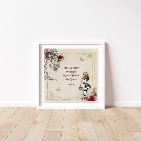 Alice in Wonderland Quotes Including the White Rabbit Mad | Etsy UK