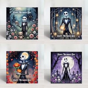 Nightmare from Christmas Muttertagskarten mit Jack Skellington. Kann gegen einen kleinen Aufpreis innen bedruckt werden. 1.Klasse gesendet.
