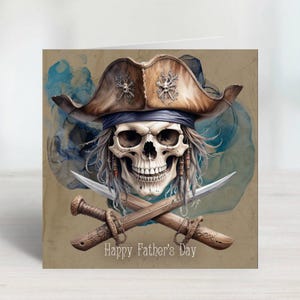 carte vintage pirate et coutelas pour la fête des pères pour votre père, grand-père, beau-père ou mentor. Montrez que vous vous souciez de vous avec une carte aussi originale soit-elle.