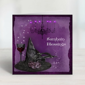 Carte Samhain Halloween sorcière