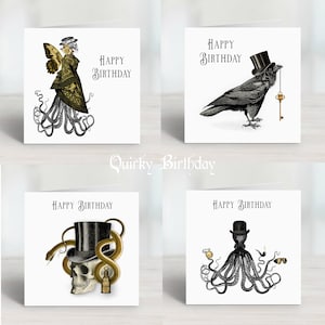 Biglietti di compleanno curiosi gotici e steampunk