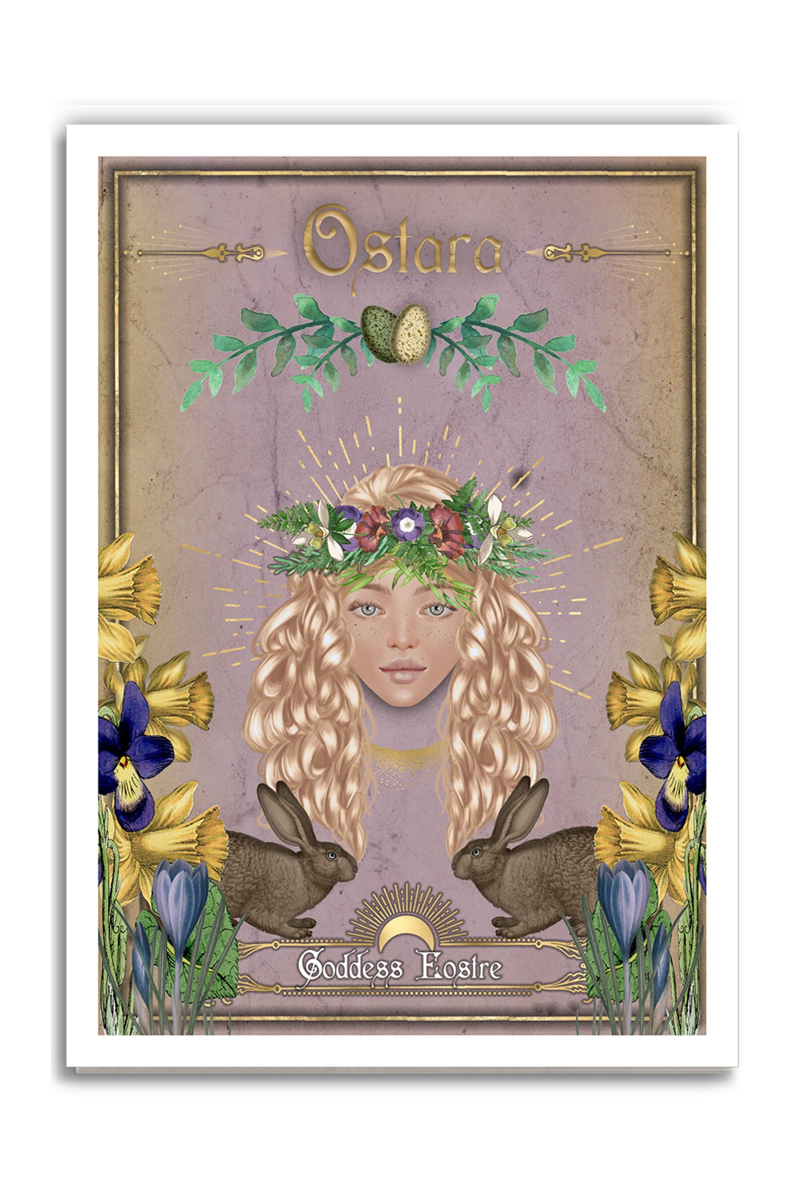 Celtic Goddess Eostre an Ostara Easter Greeting Card Etsy Polska