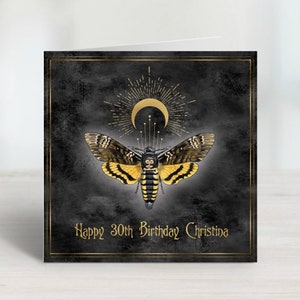 Carte d'anniversaire personnalisée - sphinx tête de mort