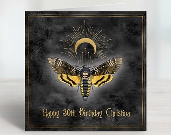 Personalised Birthday Card - Death&#39;s-Head Hawk Moth