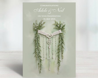 Personalised Handfasting Cords & Greenery Blessings Wedding, Civil Ceremony, Partnership card