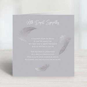 Feathers Sympathy Cordoglio Card - "Una piuma da un angelo"