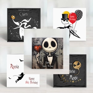 Gepersonaliseerde Nightmare Before Christmas-verjaardagskaart - set 2