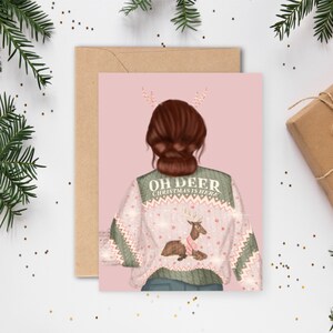 Weihnachtskarte, oh Deer! Grußkarte, Festliche Jahreszeiten
