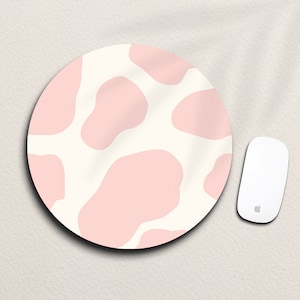 Tapis de souris de bonheur floral | antidérapant rond esthétique pour PC et Mac | de souris rond | Tapis de souris rétro | Accessoires informatiques