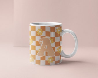 Personalisierte Checker Print Tasse | Benutzerdefinierte Retro Ästhetik Tasse | Kaffeetasse | Neues Zuhause Geschenk