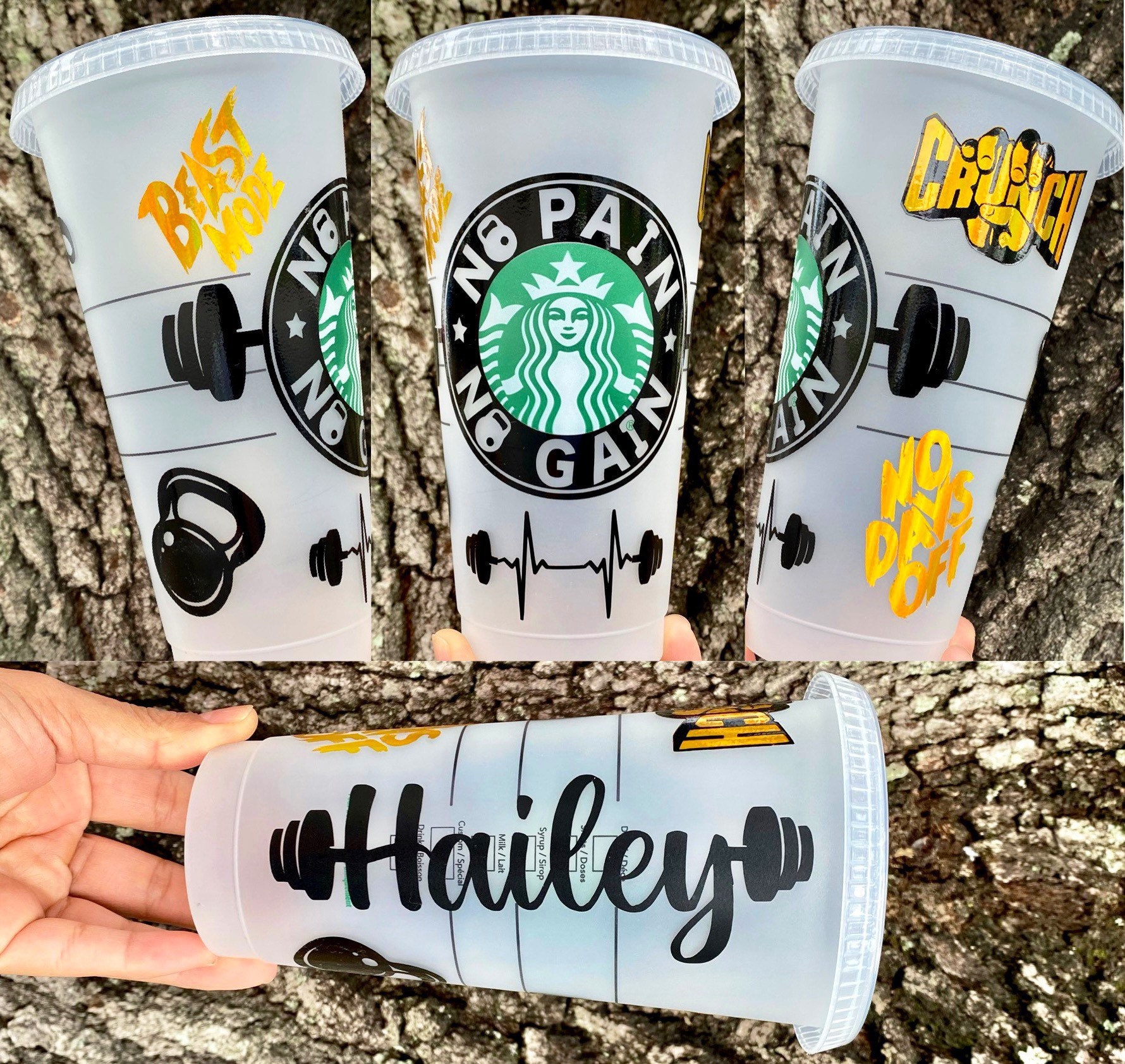 Fitness-Themed Starbucks Personalized Cold Cups