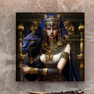 Nefertiti o cleopatra in corona. icona della regina egiziana