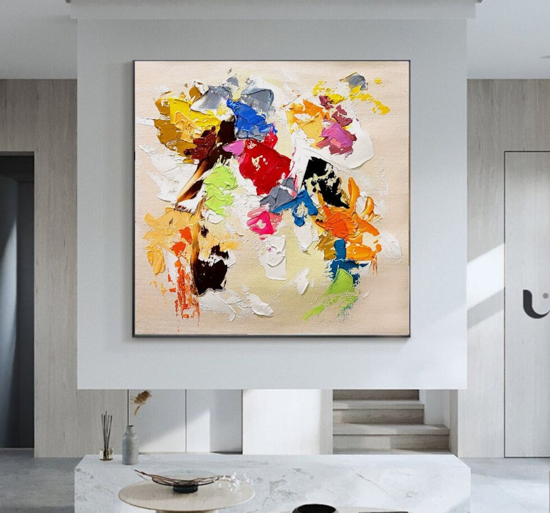 LARGE ORIGINAL MODERN Wall Art Impasto Textured Abstract Oil Painting ...