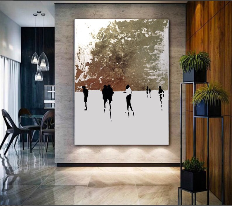 LARGE GOLD ABSTRACT Wall Art Original Abstract Gold Leaf Etsy