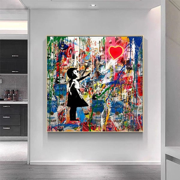 Street Graffiti Art Banksy Art Pop Art Canvas Imprimé Wall Art pour Salon Home Decor Pas de cadre