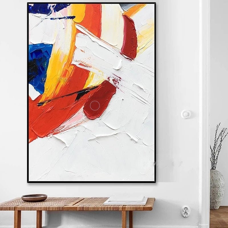 Ölgemälde Modern Minimalistisch Bunte Leinwand Wandkunst | Etsy