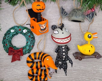 Scary toy Christmas ornament collection. Nightmare Christmas