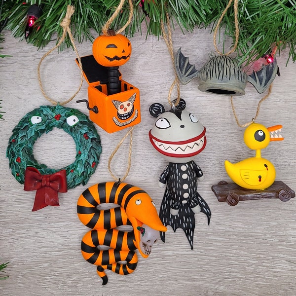 Scary toy Christmas ornament collection. Nightmare Christmas