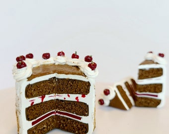 black forest miniature dollhouse cake | 1:6th scale mini cake | dollhouse food | tiny cake |