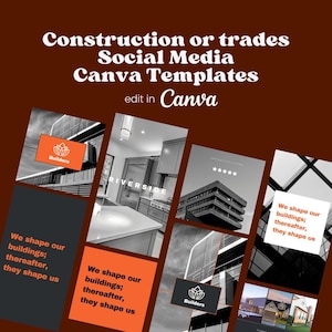 Social Media Marketing Bundle Template – Digital Construction Builder Template In Canva Format
