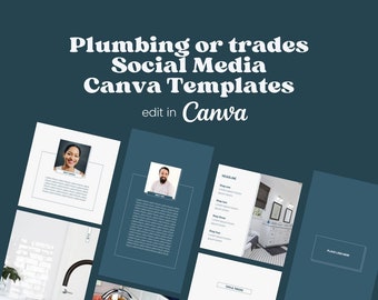 Plumber plumbing Trades Social Media Marketing Templates Bundle, Instagram, Facebook, Twitter