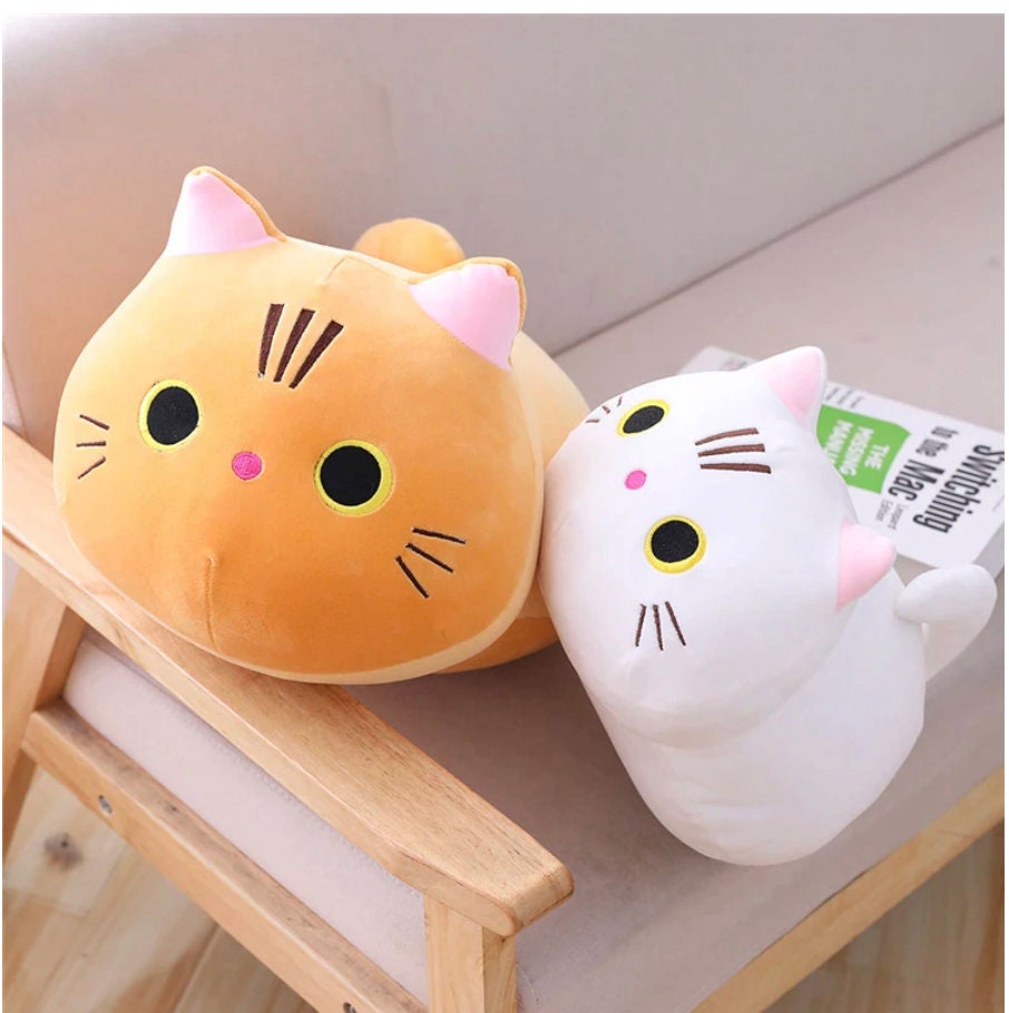Plush Cat Kawaii Cat Plush Plush Cat Toy Kawaii Plush Etsy
