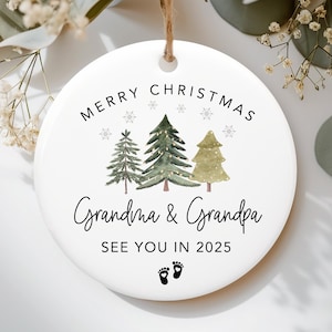 Promoted to Grandparents Ornament, Christmas Ornament, Pregnancy Announcement, Reveal to Grandparents, New Baby Announcement Ornament