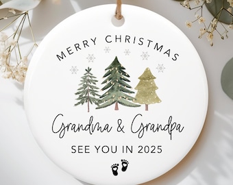 Promoted to Grandparents Ornament, Christmas Ornament, Pregnancy Announcement, Reveal to Grandparents, New Baby Announcement Ornament