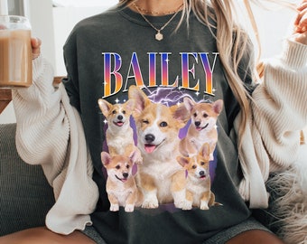Custom Comfort Colors Dog TShirt, Retro Dog Shirt, Personalized Pet Shirt, 90s shirt, Women Tee, Bootleg Rap Dog Shirt, Custom Design Tshirt