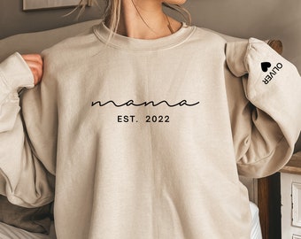 Personalized Mama Sweatshirt With Kids Names. Mama Sweatshirt, Mom Sweatshirt, Gift for Mom, Mama crewneck, Mama with Kids Names.
