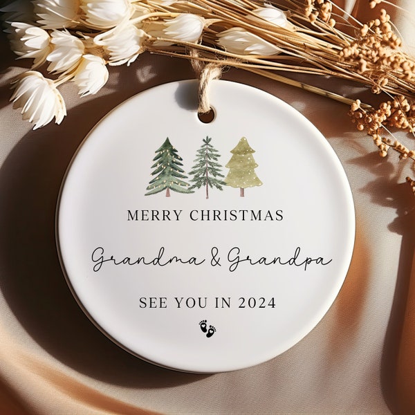 Promoted to Grandparents Ornament, Christmas Ornament, Pregnancy Announcement, Reveal to Grandparents, New Baby Announcement Ornament