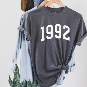 Comfort Color Birth year shirt, Birthday T-shirts, Vintage t- shirt, 1992 Shirt, 30th Birthday tshirt, 1992 Birth Year Shirt, Birthday Gift image 2