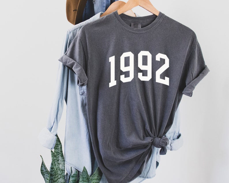 Comfort Color Birth year shirt, Birthday T-shirts, Vintage t- shirt, 1992 Shirt, 30th Birthday tshirt, 1992 Birth Year Shirt, Birthday Gift image 2