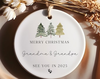 Promoted to Grandparents Ornament, Christmas Ornament, Pregnancy Announcement, Reveal to Grandparents, New Baby Announcement Ornament