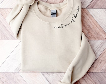 Minimalist Matron of Honor Sweatshirt, Matron of honor Gift, matron of honor proposal, MOH, Bachelorette Party, Bridesmaid Gift