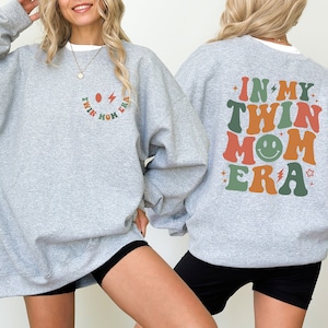 In My Twin Mom Era Sweatshirt, Twin Mama Sweatshirt, Twin Mom Club, Twin Mom Crewneck, New Mom Gift, Gender Reveal, Expecting Mom Gift