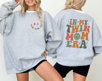 In My Twin Mom Era Sweatshirt, Twin Mama Sweatshirt, Twin Mom Club, Twin Mom Crewneck, New Mom Gift, Gender Reveal, Expecting Mom Gift