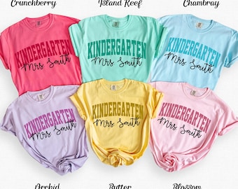 Custom Kindergarten Shirt, Kindergarten Dream Team Shirt, Comfort Color Kindergarten Teacher Shirt, Back to School Shirt, Gift For Teacher